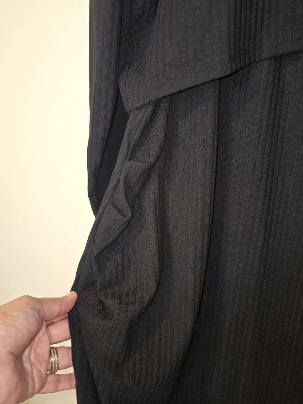 Maternity Ribbed Dress Set Black Large - Picture 7 of 9
